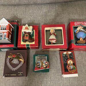 7 Vintage 1980s and 1990s  Christmas Ornaments